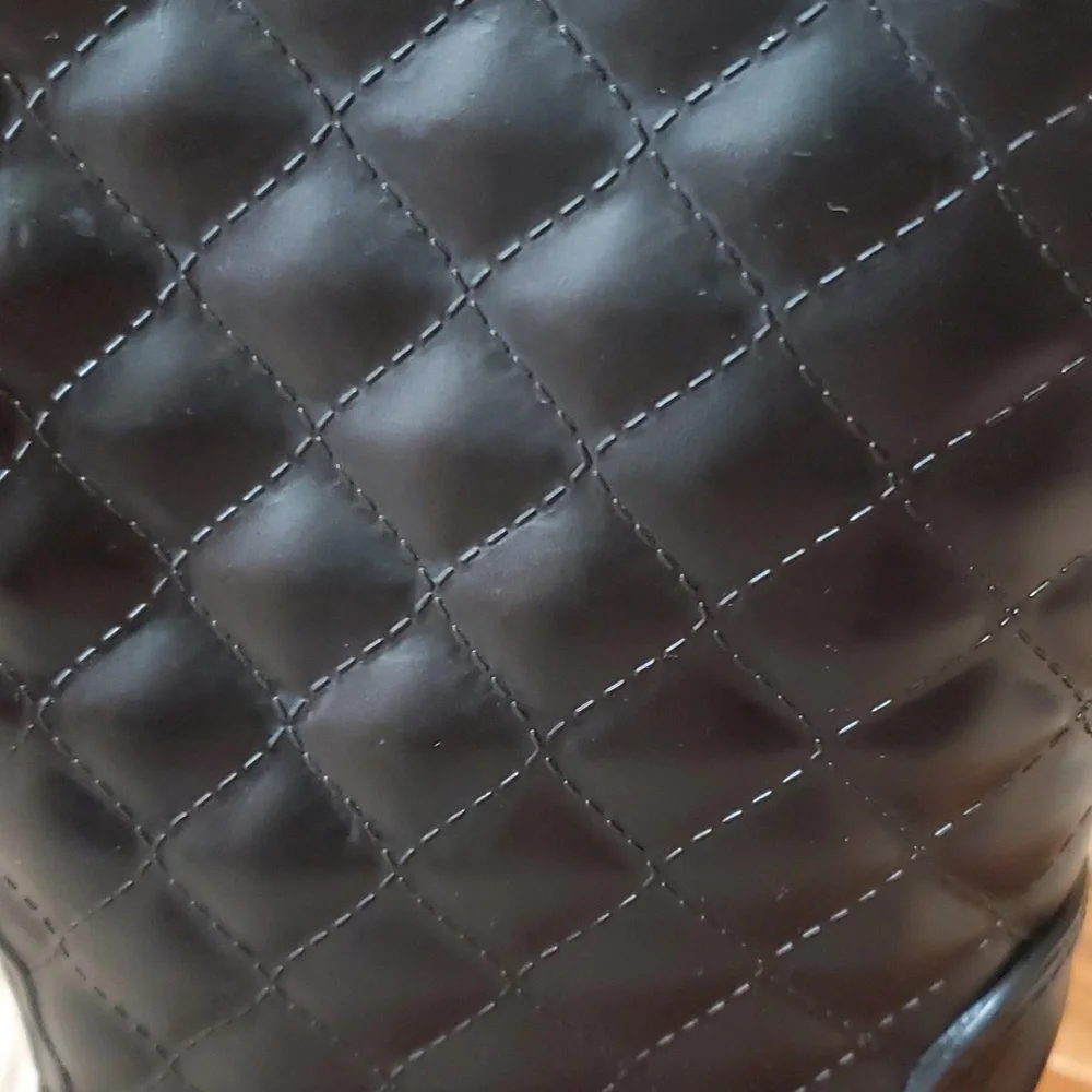 Merona Barbara Quilted Tall Black Rainboots.
